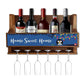 Wooden Wine Bottle and Glass Holder Wall Mounted for Mini Bar 5 Bottles 6 Glasses - Sweet Home Nutcase