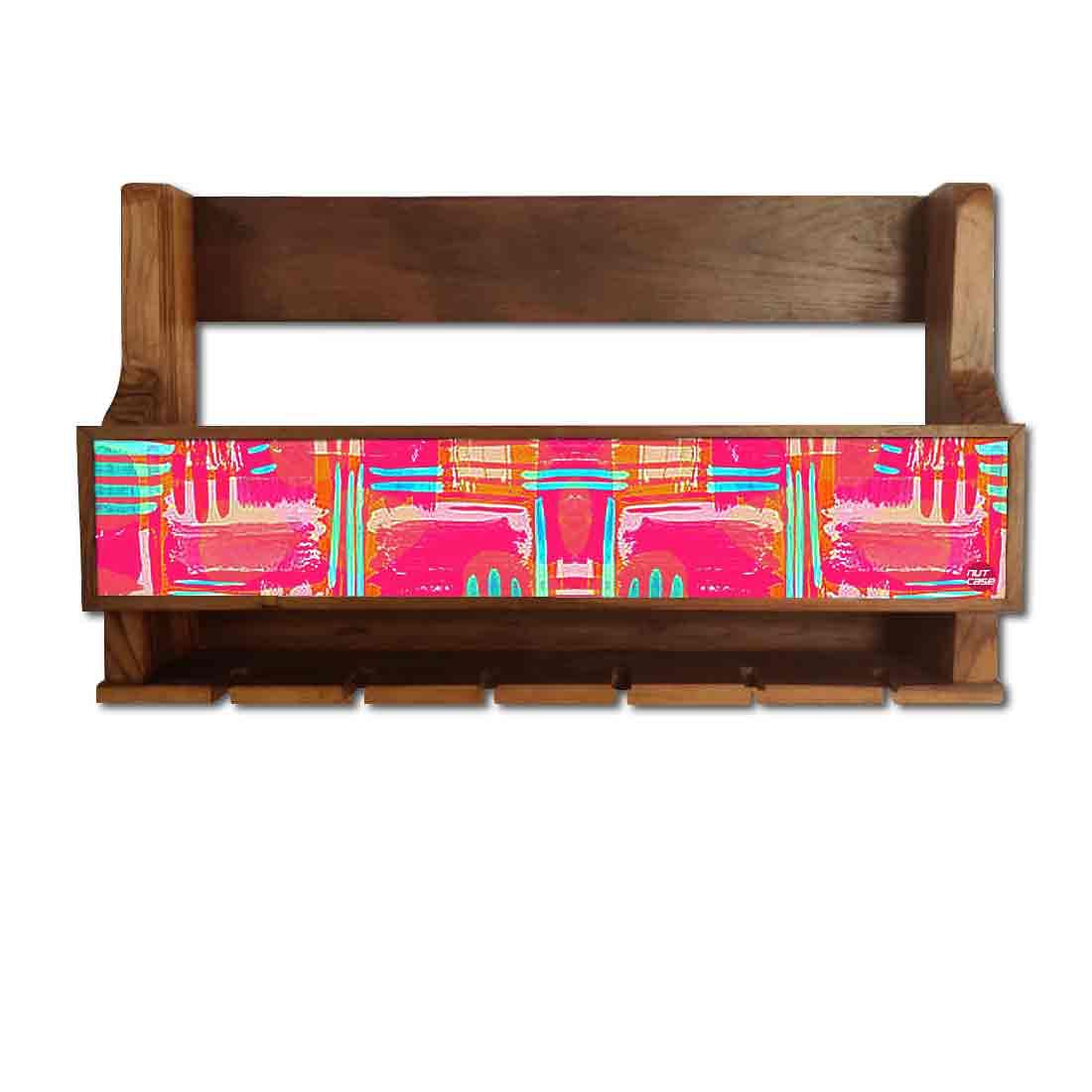Nutcase Abstract Wall mounted wine glass & bottle display rack for 6 inverted glasses ...