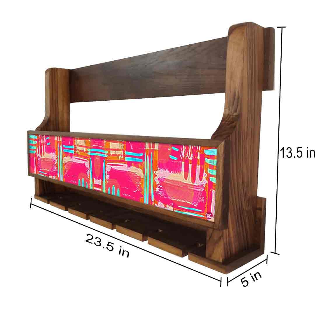 Nutcase Abstract Wall mounted wine glass & bottle display rack for 6 inverted glasses ...