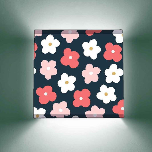 Girly Designer Wall Lamp - Red & White Flower Nutcase