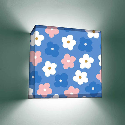 New Blue Wall Lamp - White & Pink Flower Nutcase