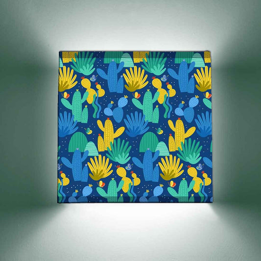 Blue Square Wall Lamp  -  Cactus Nutcase