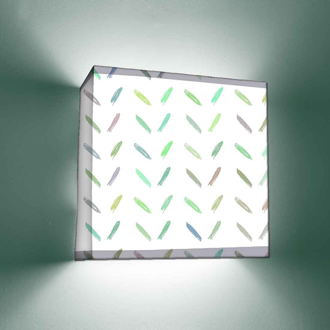 White Designer Wall Lamp - Colorful Lines Nutcase