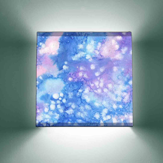 Stylish Square Wall Lamp - Watercolor Blue & Pink Nutcase