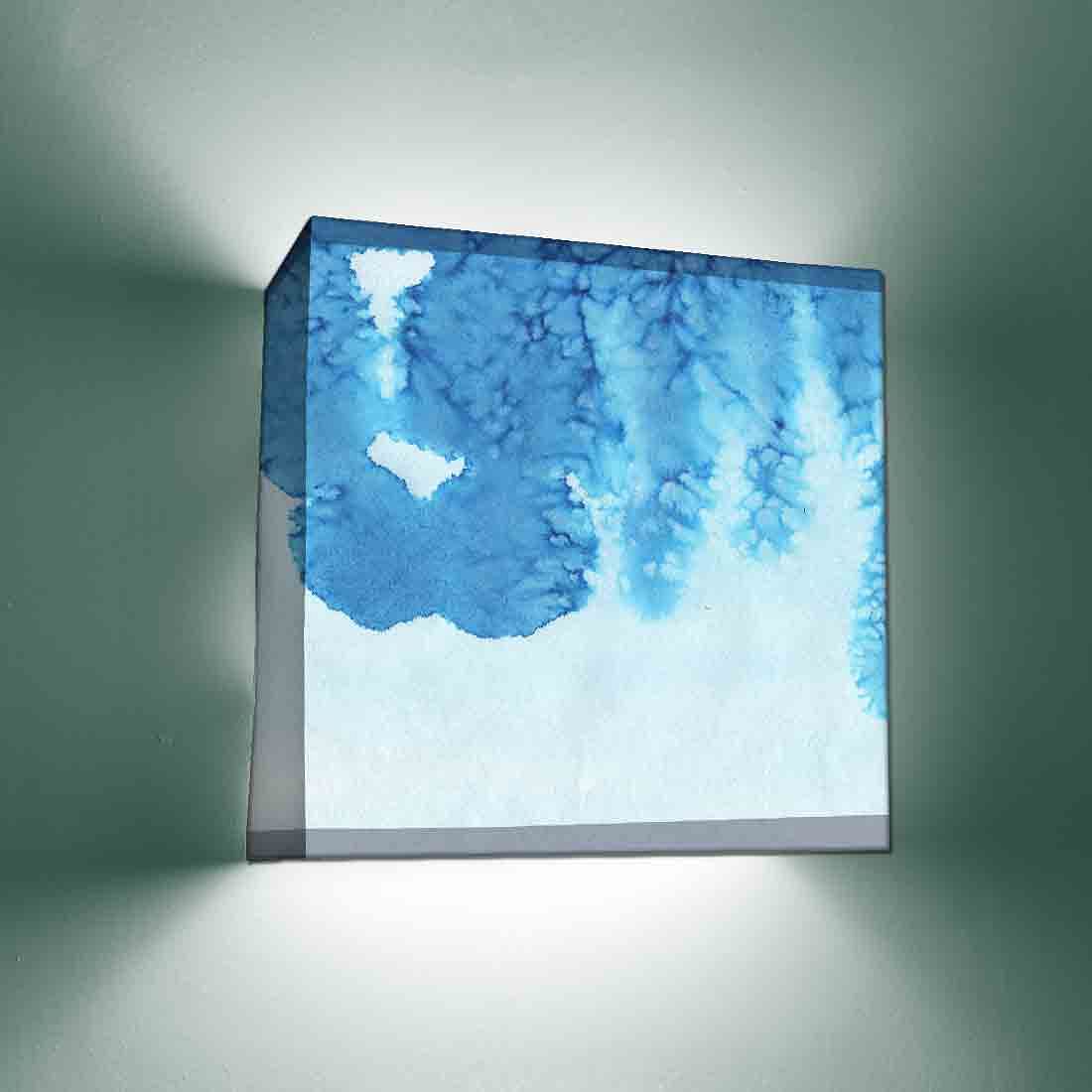 Blue Square Wall Lamp  -  Blue Watercolor Nutcase