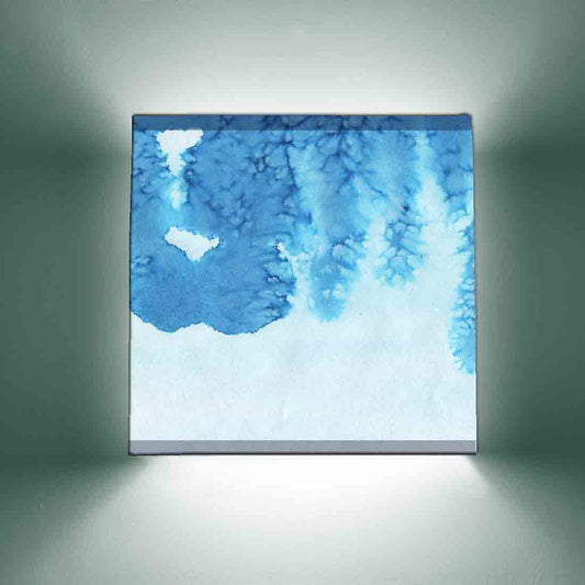 Blue Square Wall Lamp  -  Blue Watercolor Nutcase