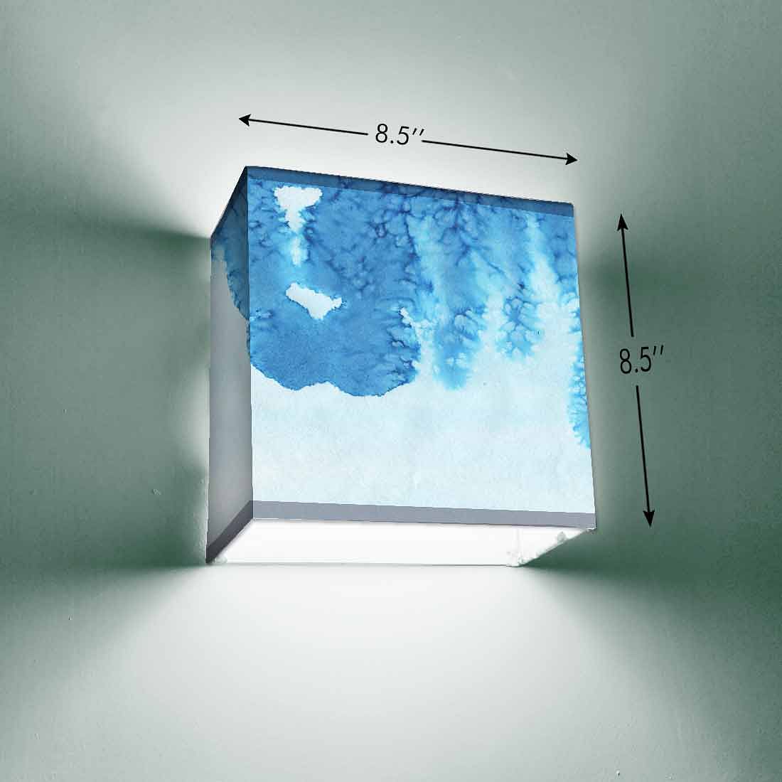 Blue Square Wall Lamp  -  Blue Watercolor Nutcase