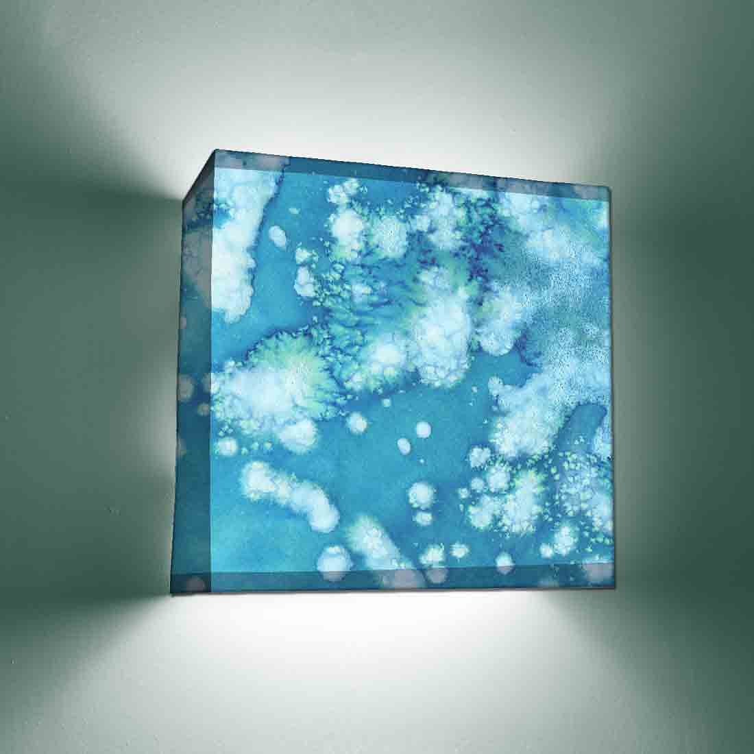 Latest Blue Square Wall Lamp - Watercolor Nutcase