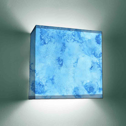 Unique Square Wall Lamp - Blue Watercolor Nutcase