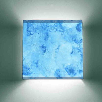 Unique Square Wall Lamp - Blue Watercolor Nutcase