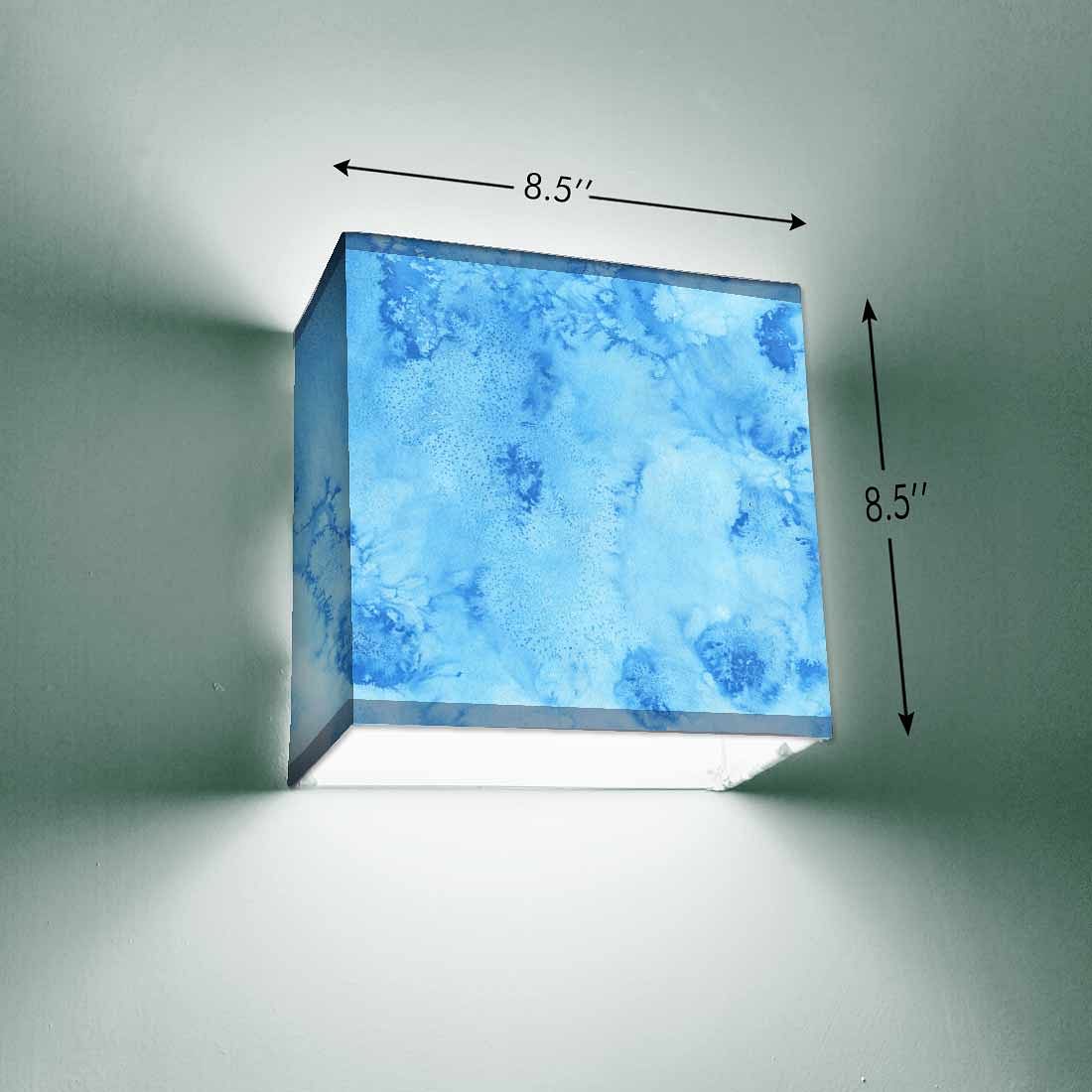 Unique Square Wall Lamp - Blue Watercolor Nutcase