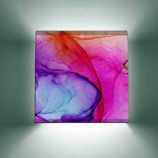 Stylish Square Wall Lamp - Pink Watercolor Nutcase