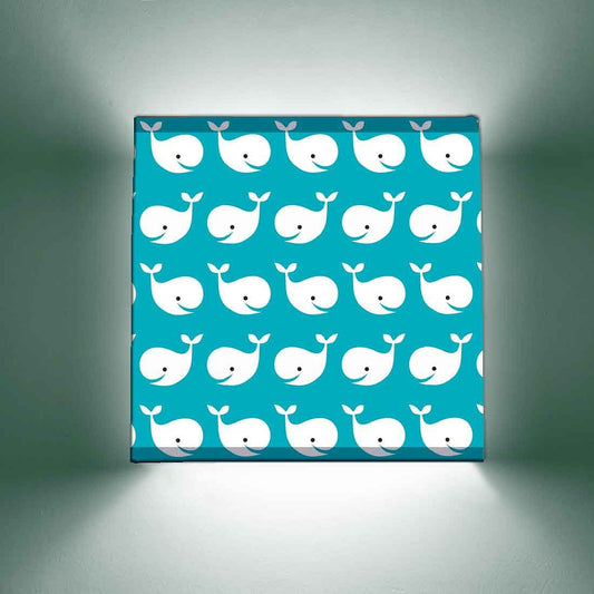 Cute Square Wall Lamp  -  Blue Fish Nutcase