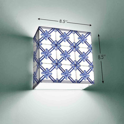 Amazing Square Wall Lamp  -  Blue Flower Nutcase