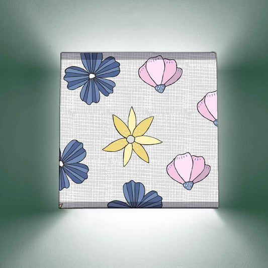 Girly Square Wall Lamp  -  Blue Flower Nutcase