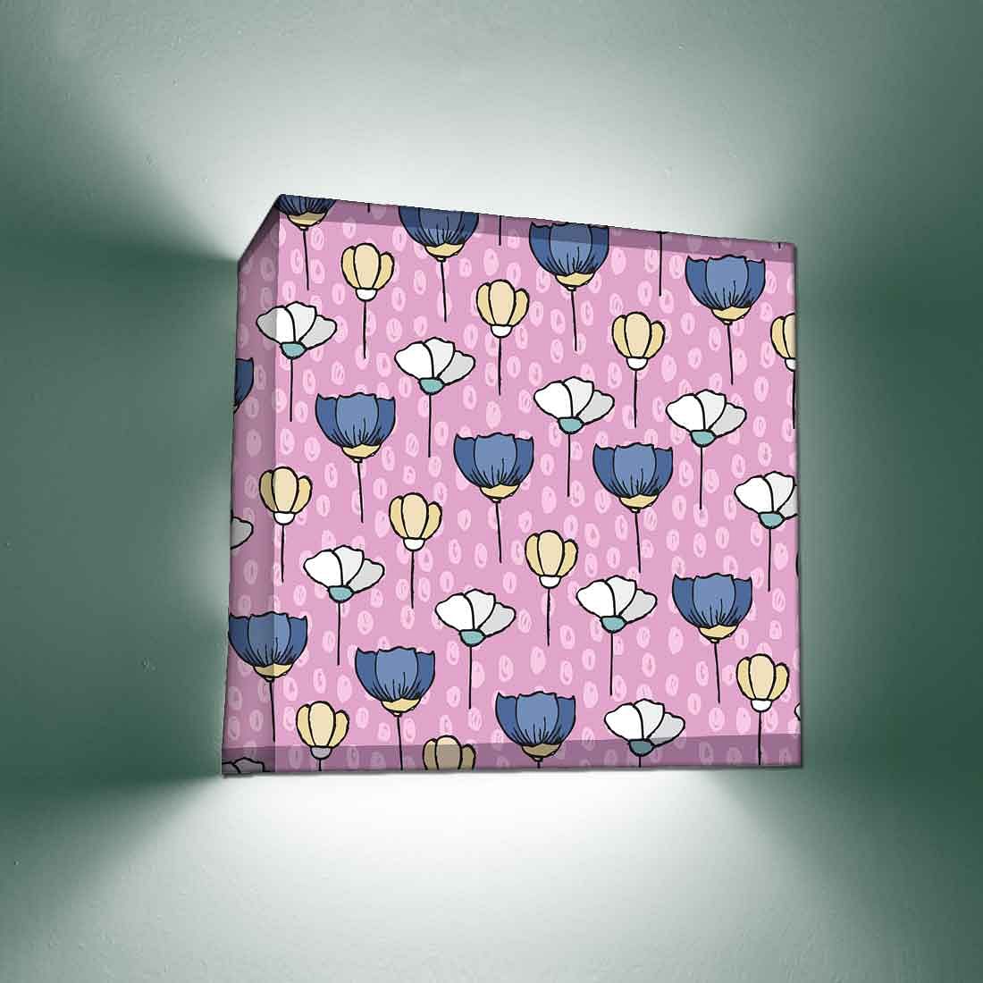 New Pink Wall Lamp  -  Blue Petals Nutcase