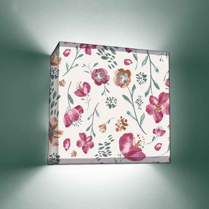 Modern Square Wall Lamp  -  Pink Flower Nutcase