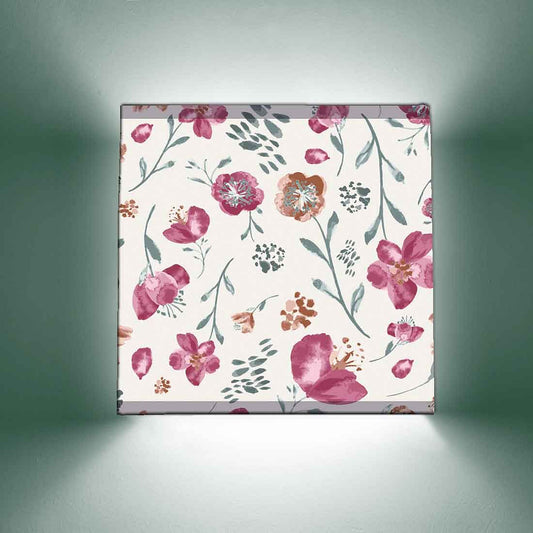 Modern Square Wall Lamp  -  Pink Flower Nutcase