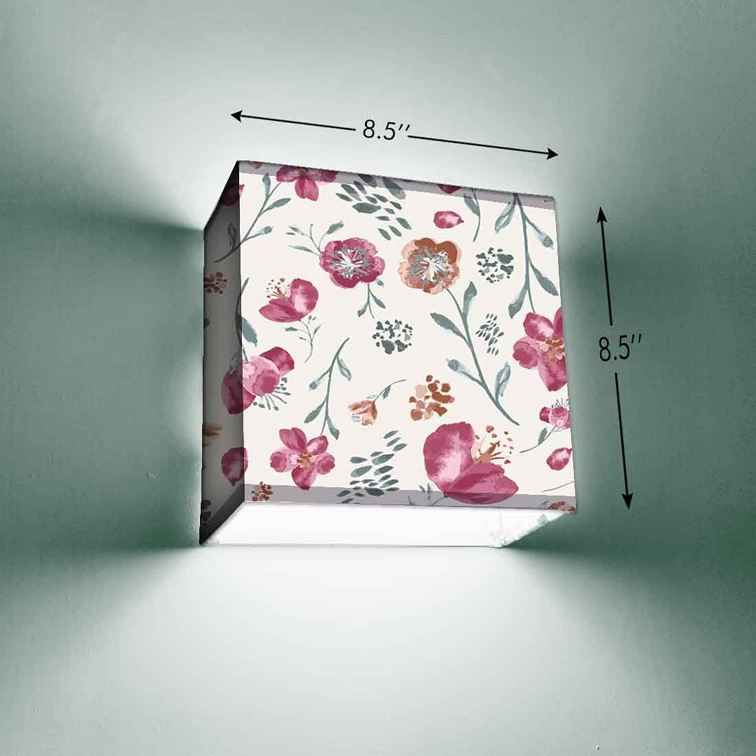 Modern Square Wall Lamp  -  Pink Flower Nutcase