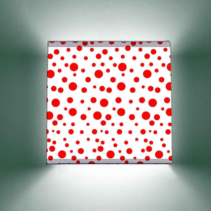 White Square Wall Lamp - Red Dots Nutcase