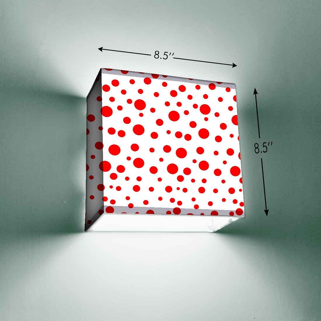 White Square Wall Lamp - Red Dots Nutcase