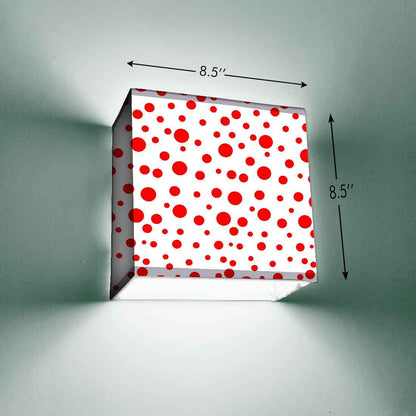 White Square Wall Lamp - Red Dots Nutcase