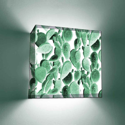 Designer Square Wall Lamp - Cactus Leaves Nutcase