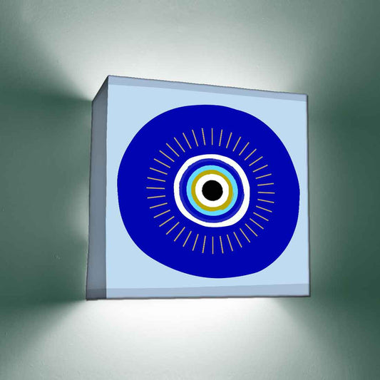 Designer Square Night Wall Lamp for Bedroom Living Room - Evil Eye Protector Nutcase