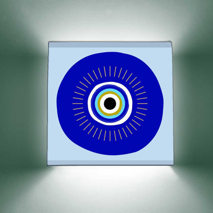 Designer Square Night Wall Lamp for Bedroom Living Room - Evil Eye Protector Nutcase