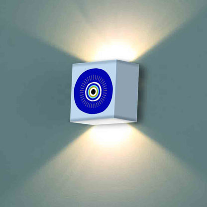 Designer Square Night Wall Lamp for Bedroom Living Room - Evil Eye Protector Nutcase