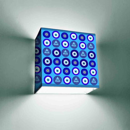 Designer Square Night Wall Lamp for Bedroom Living Room - Evil Eye Protector Nutcase