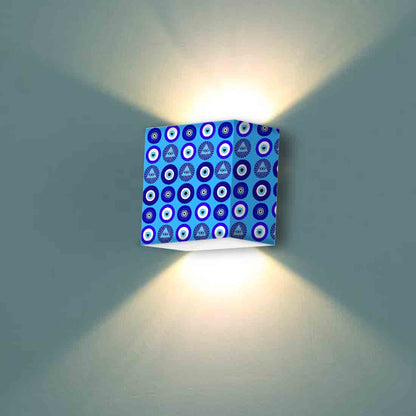 Designer Square Night Wall Lamp for Bedroom Living Room - Evil Eye Protector Nutcase