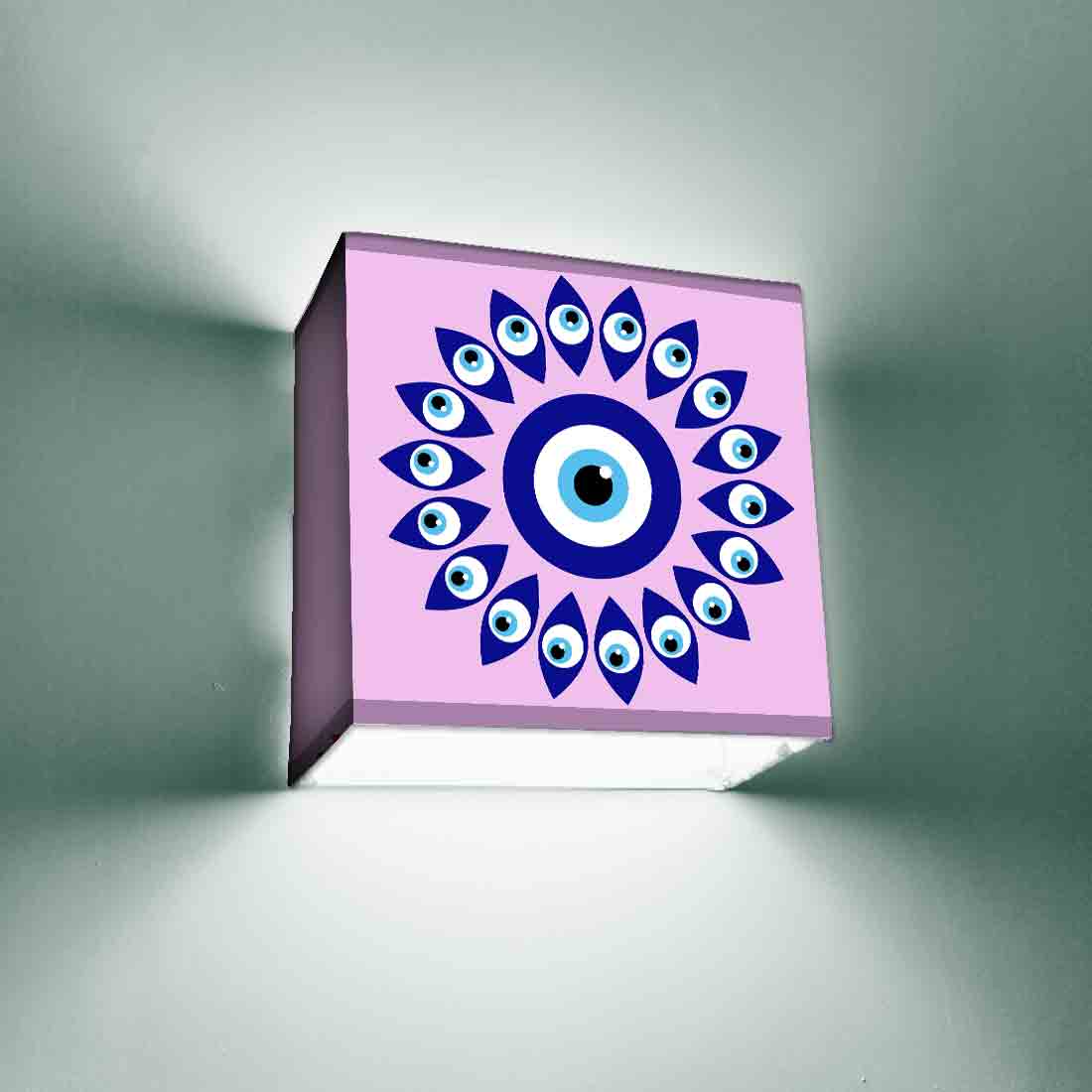 Designer Square Night Wall Lamp for Bedroom Living Room - Evil Eye Protector Nutcase