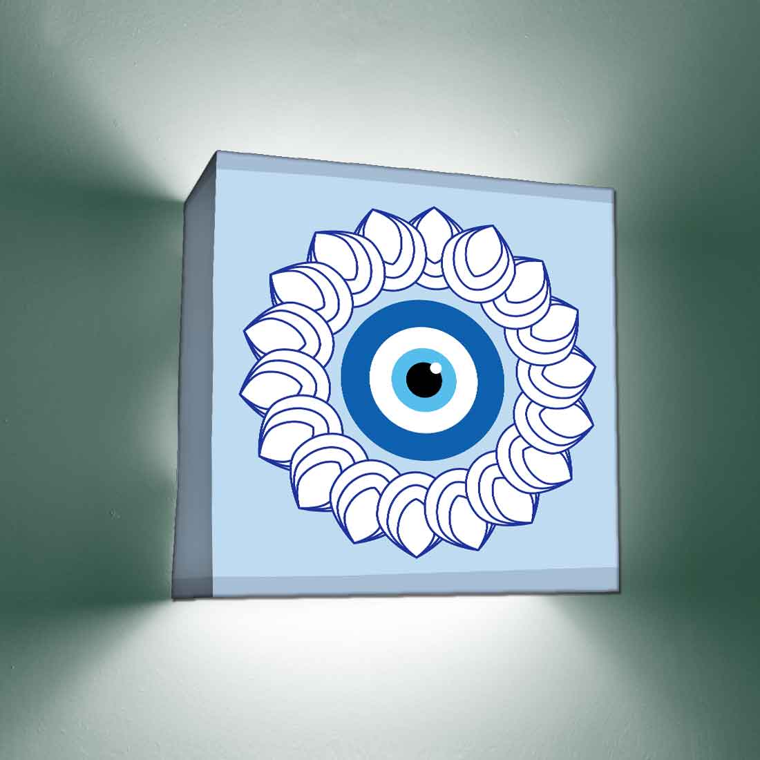 Design Square Wall Lamp for Bedroom Living Room Decor - Evil Eye Protector Nutcase