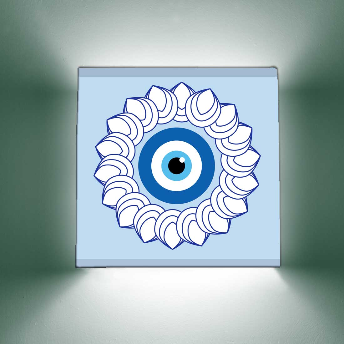 Design Square Wall Lamp for Bedroom Living Room Decor - Evil Eye Protector Nutcase