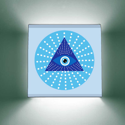 Design Square Wall Lamp for Bedroom Living Room Decor - Evil Eye Protector Nutcase