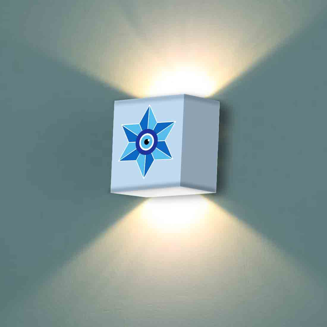 Square Wall Mount Night Lamp for Living Room Decor - Evil Eye Protector Nutcase