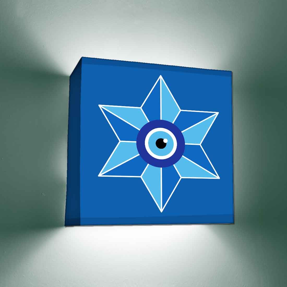 Square Shape Night Wall Lamp for Living Room Kids Bedroom - Evil Eye Protector Nutcase