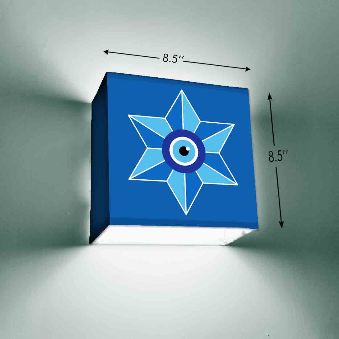 Square Shape Night Wall Lamp for Living Room Kids Bedroom - Evil Eye Protector Nutcase