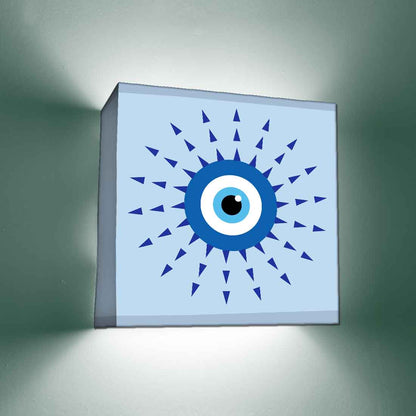 Square Shape Night Wall Lamp for Living Room Kids Bedroom - Evil Eye Protector Nutcase