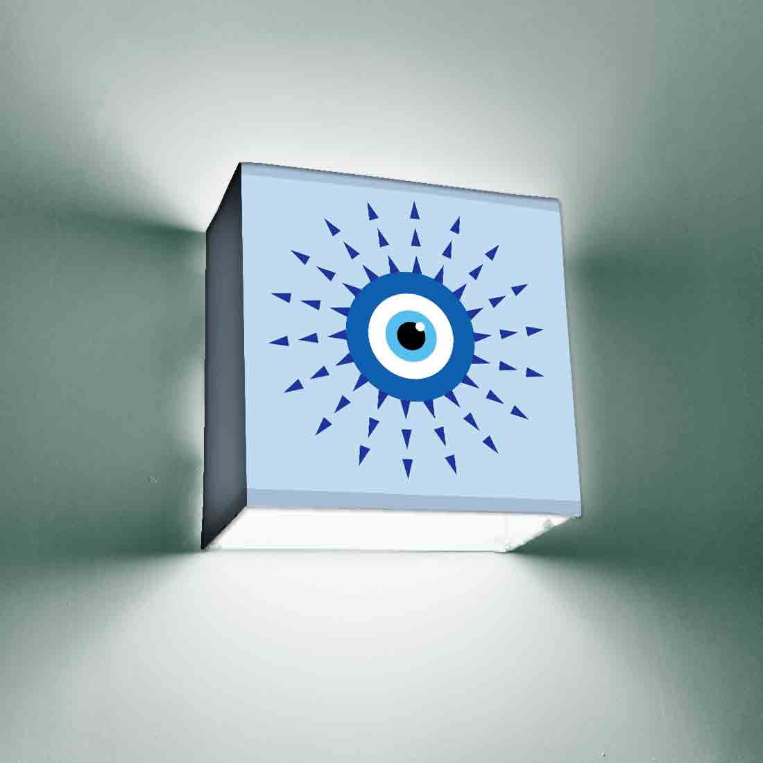 Square Shape Night Wall Lamp for Living Room Kids Bedroom - Evil Eye Protector Nutcase