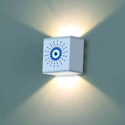 Square Shape Night Wall Lamp for Living Room Kids Bedroom - Evil Eye Protector Nutcase