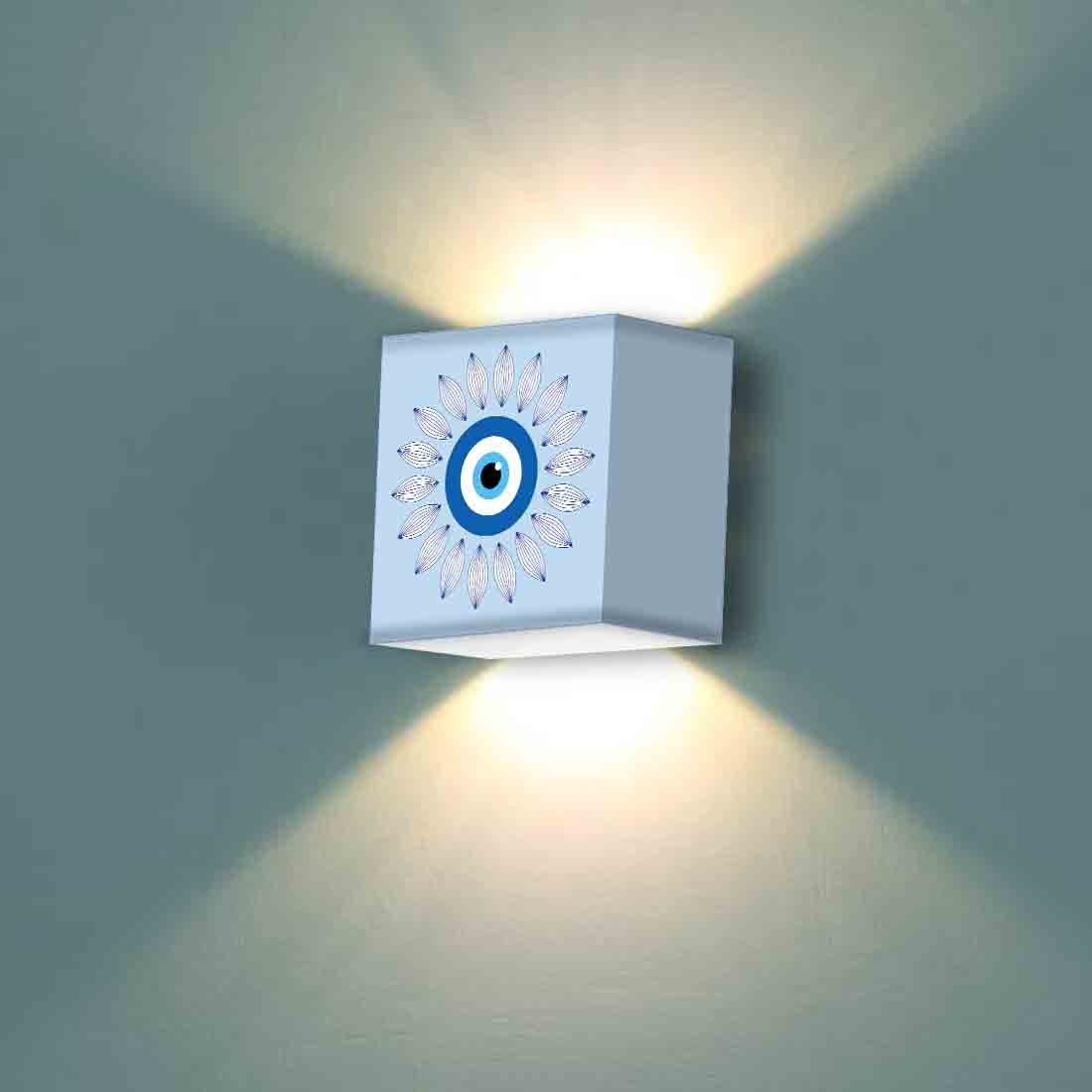 Wall Mount Lamp for Bedroom Living Room Decor - Evil Eye Protector Nutcase
