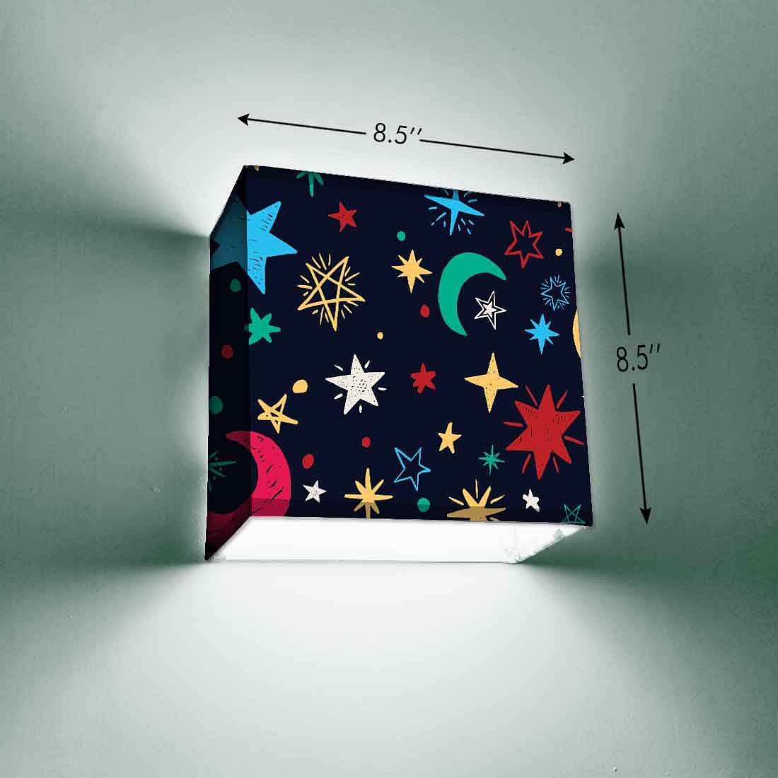 Kids Square Wall Lamp  - Moon and Stars Nutcase