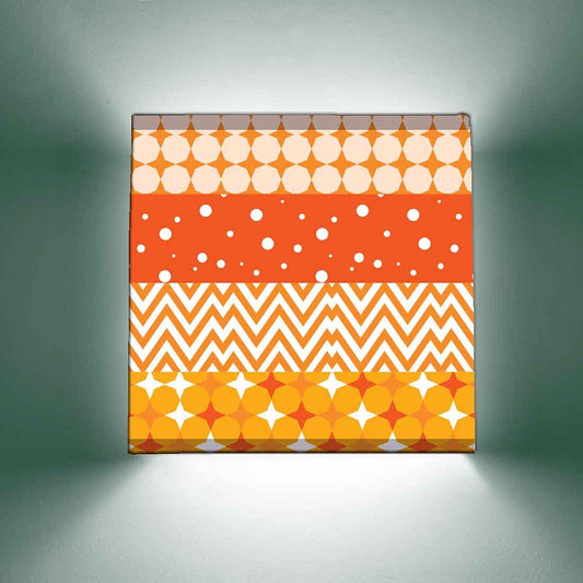 Simple Square Wall Lamp - Check Box Pattern Orange Nutcase