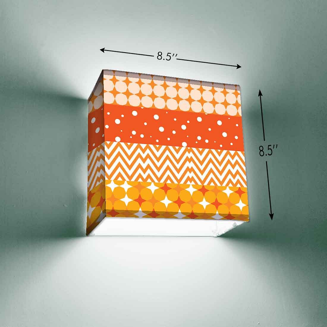 Simple Square Wall Lamp - Check Box Pattern Orange Nutcase