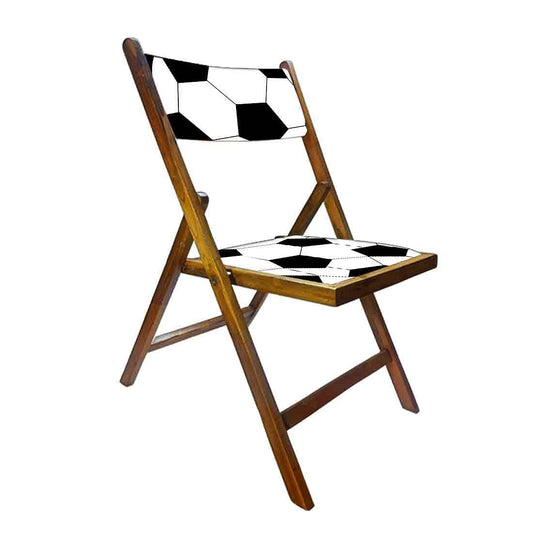 Nutcase Wooden Foldable Chair With Cushion - Football Nutcase
