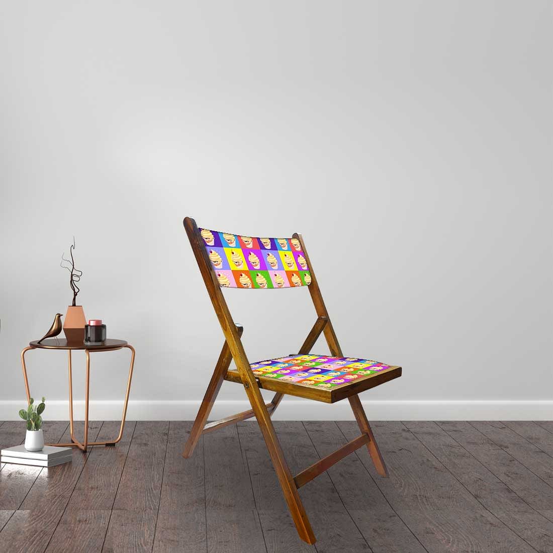 Nutcase Wooden Chairs With Cushion Seat For Home - Ice Cream Nutcase