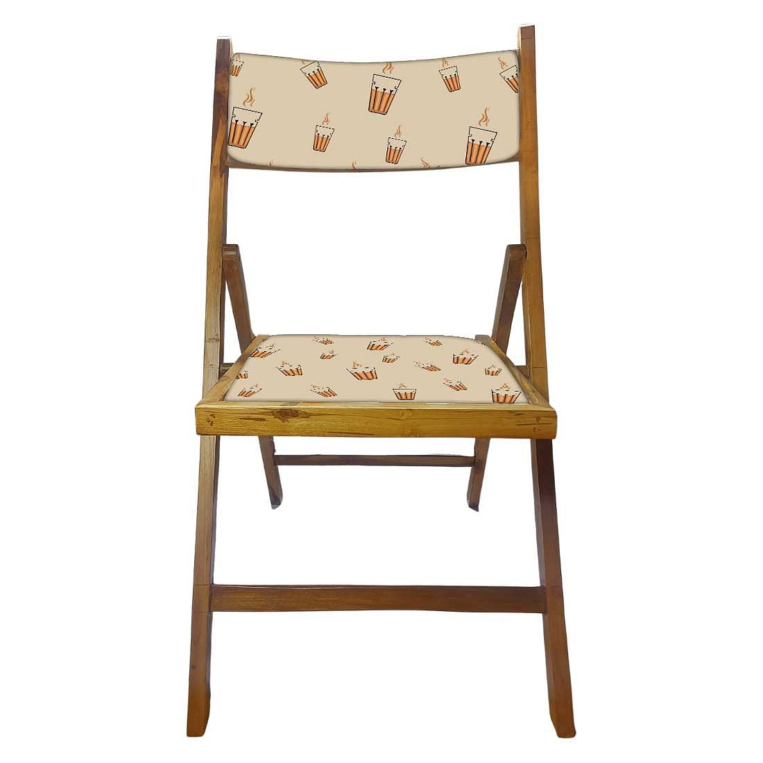 Nutcase Wooden Chair with Cushion For Living Room - Hot Tea Nutcase