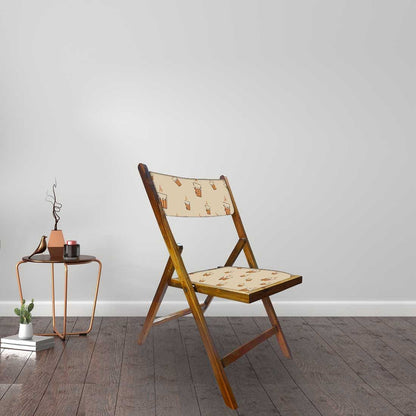 Nutcase Wooden Chair with Cushion For Living Room - Hot Tea Nutcase